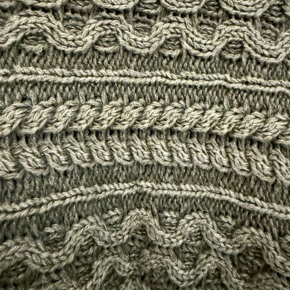 Olive Green Knit Sweater — Anthropologie — Oversized Boho Fit — Women's Medium - Picture 3 of 5